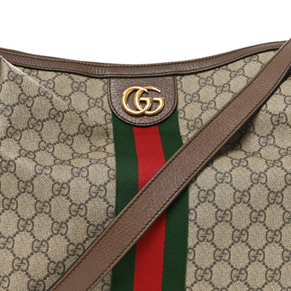 Gucci GG Supreme Monogram Web Ophidia Half Moon Hobo Brown 8 of 10