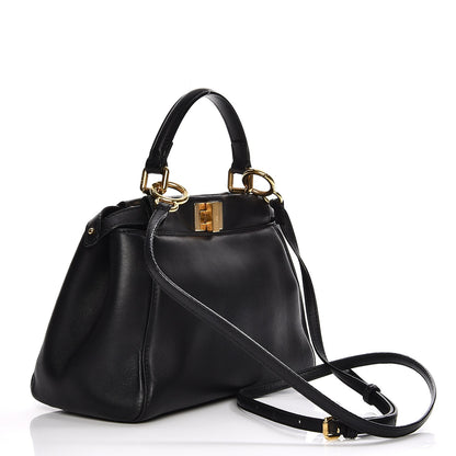 Fendi Nappa Mini Peekaboo Iconic Satchel Black 4 of 8