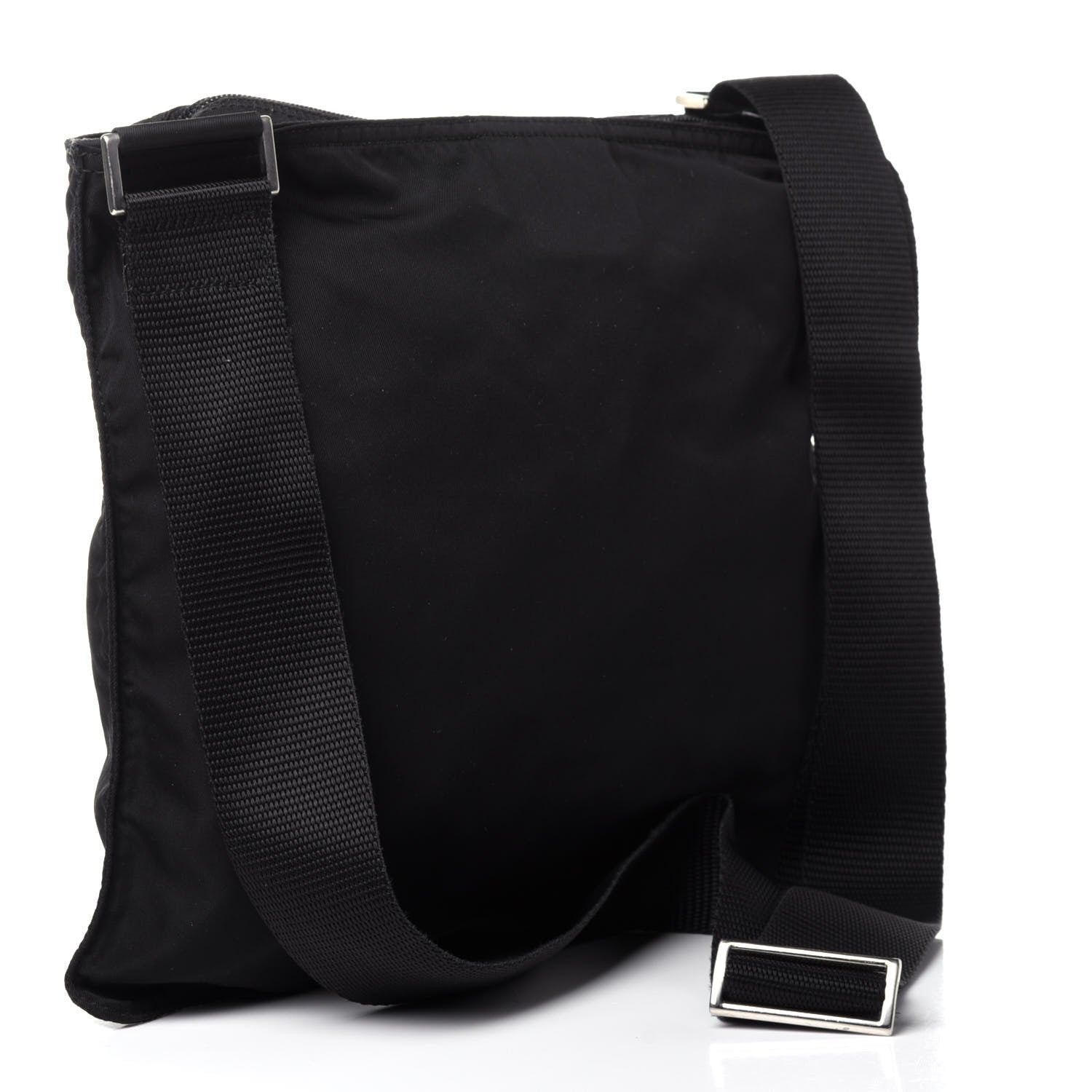 Prada Nylon Flat Messenger Bag Black 2 of 8
