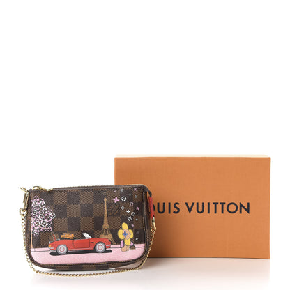 Louis Vuitton Damier Ebene 2019 Christmas Animation Mini Pochette Accessories Red 8 of 8