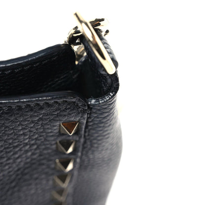 Valentino Garavani Pebbled Calfskin Large Rockstud Flip-Lock Messenger Bag Black 8 of 12