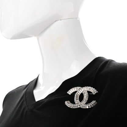 Chanel Baguette Crystal CC Brooch Silver 2 of 5
