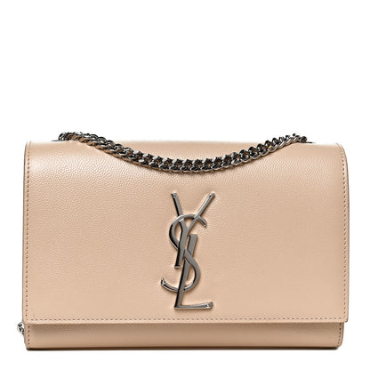 Saint Laurent Grain De Poudre Small Monogram Kate Satchel Nude Powder 1 of 10