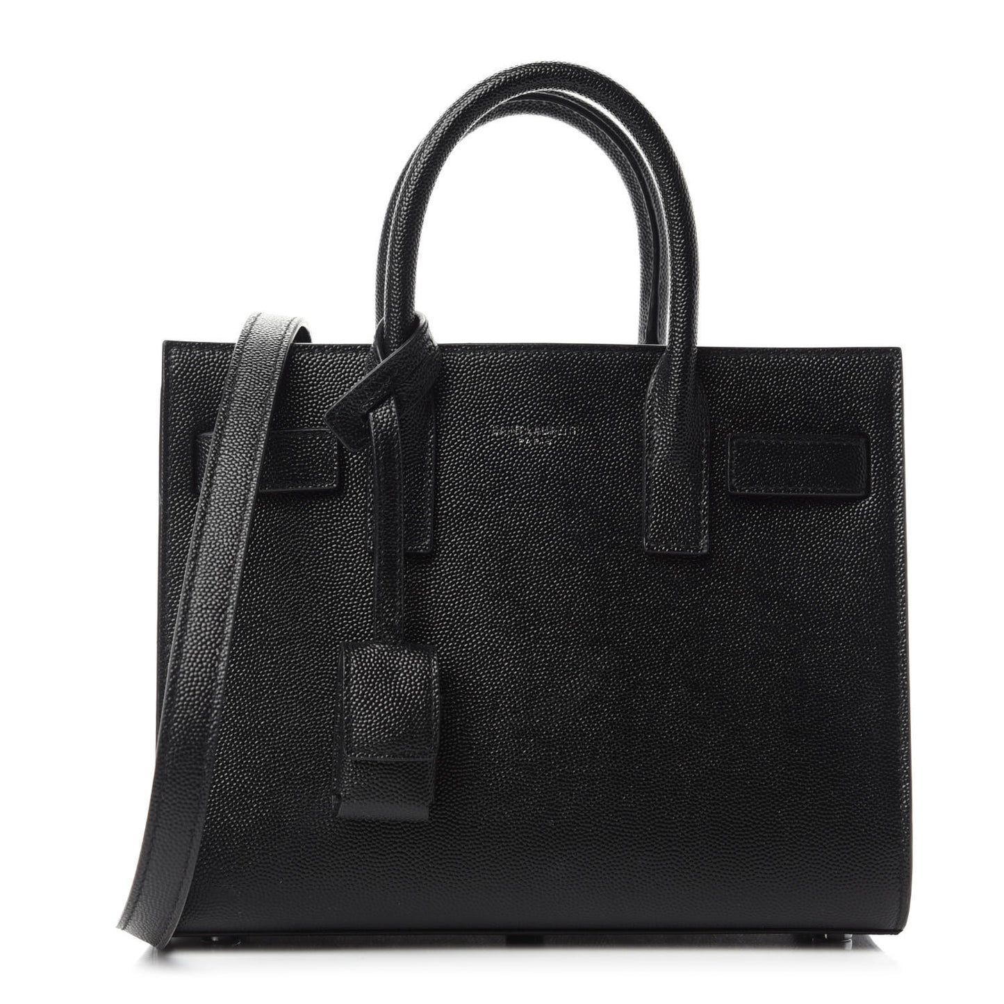 Grained Calfskin Nano Sac De Jour Black