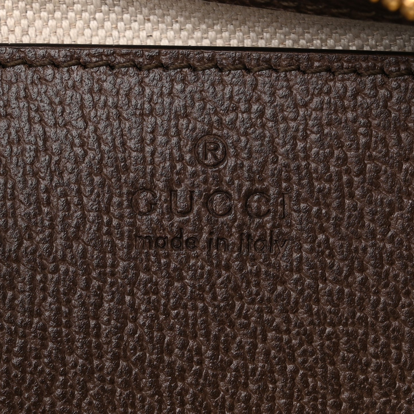 GG Supreme Monogram Textured Dollar Calfskin Web Small Ophidia GG Handbag Beige Ebony New Acero