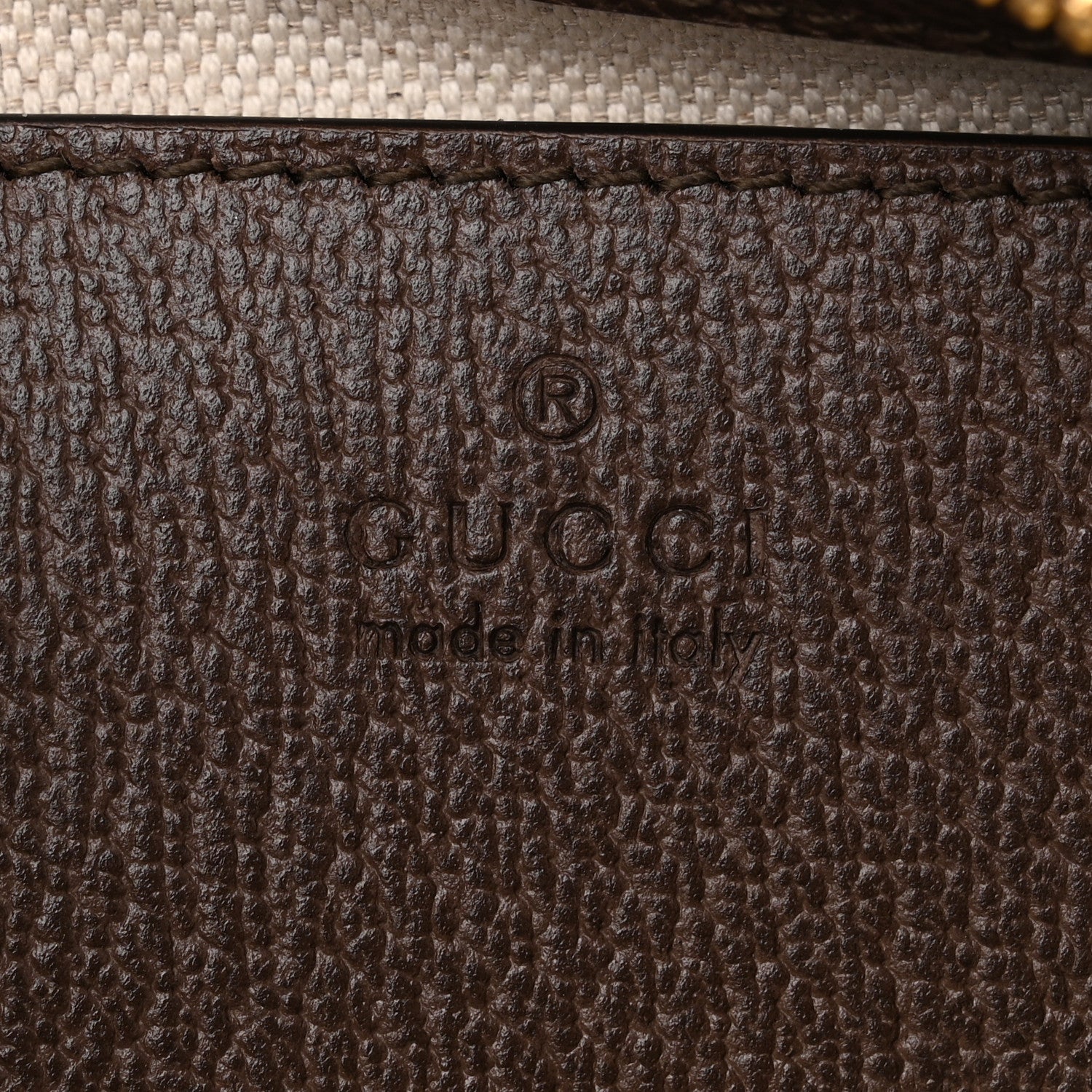 Gucci GG Supreme Monogram Textured Dollar Calfskin Web Small Ophidia GG Handbag Beige Ebony New Acero 6 of 10