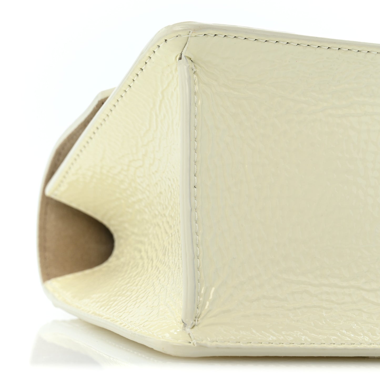 Textured Patent Calfskin Small Madeline Satchel Latte