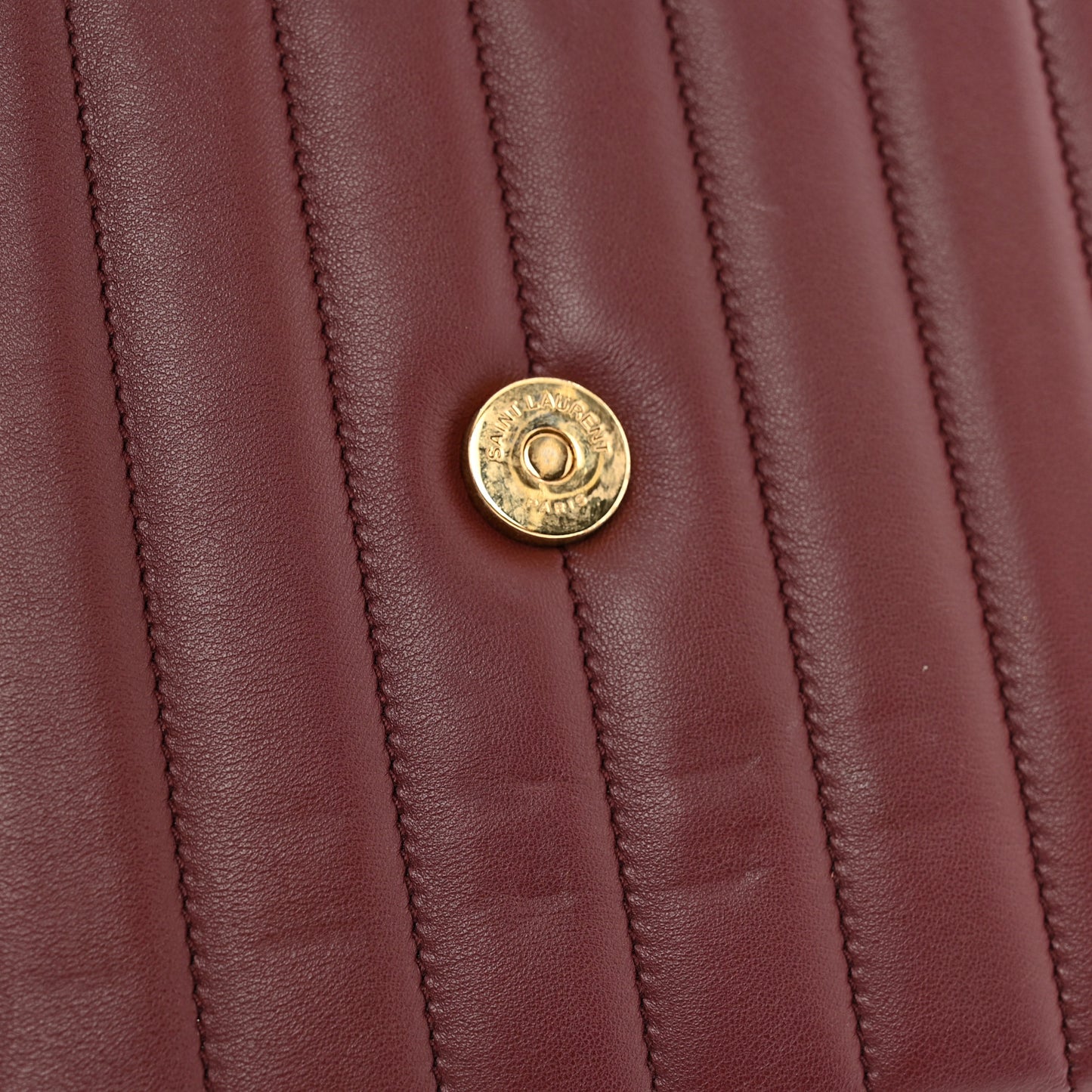 Lambskin Matelasse Monogram Medium Vicky Chain Bag Dark Legion Red