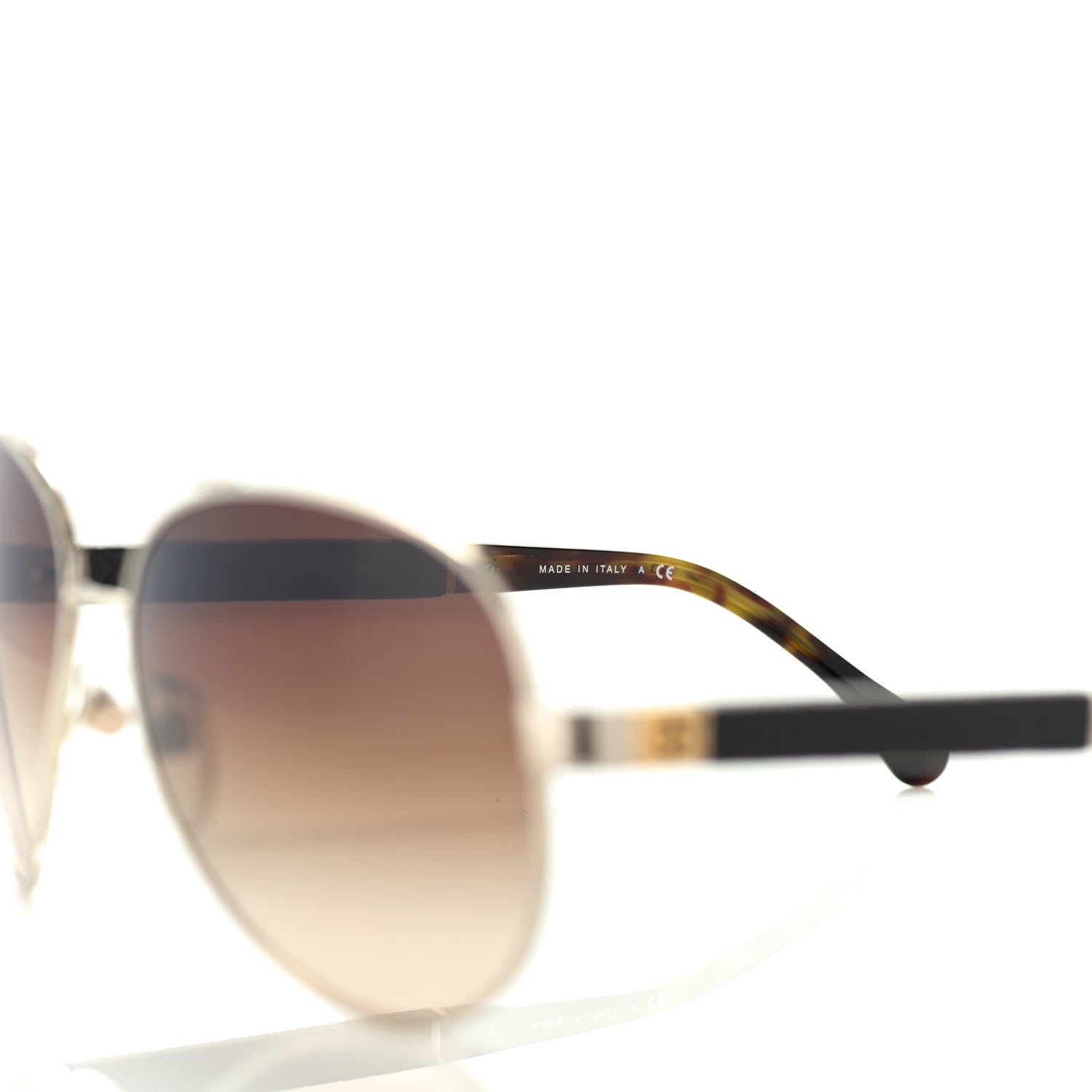Chanel Lambskin Quilted CC Aviator Sunglasses 4195-Q Brown Gold 5 of 7