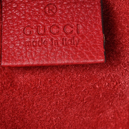 Gucci Pebbled Calfskin Medium Logo Portfolio Clutch Hibiscus Red 6 of 7