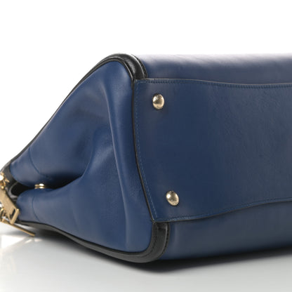 Prada Saffiano City Calfskin Bi-Color Tote Bluette Black 12 of 19