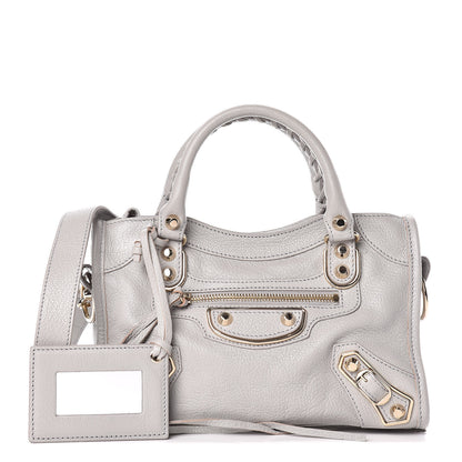 Balenciaga Chevre Gold Metallic Edge Hardware Mini City Gris Perle 1 of 10