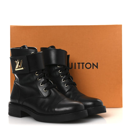 Louis Vuitton Calfskin Wonderland Ranger Boots 37.5 Black 11 of 11