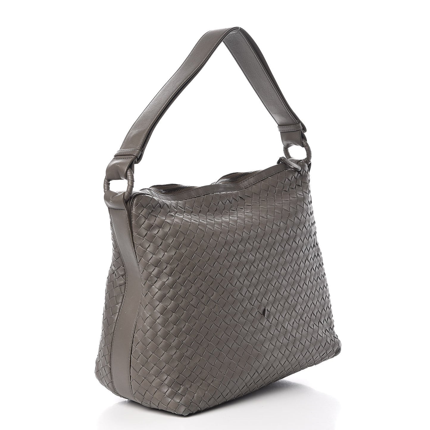 Nappa Intrecciato Pyramid Hobo Light Grey