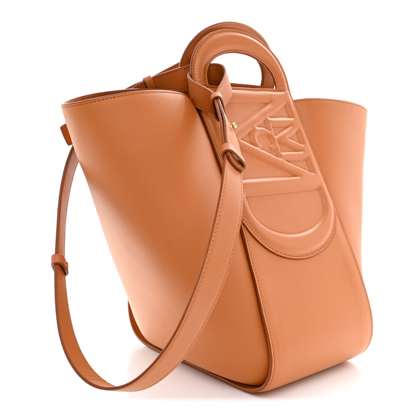 Calfskin Mode Large Travia Tote Cognac