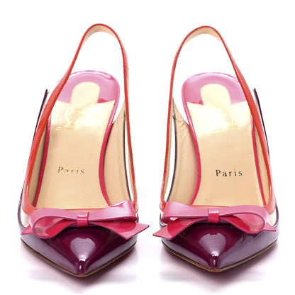 Christian Louboutin Patent PVC Suspenodo 85 Slingbacks 40 Eveque 2 of 8