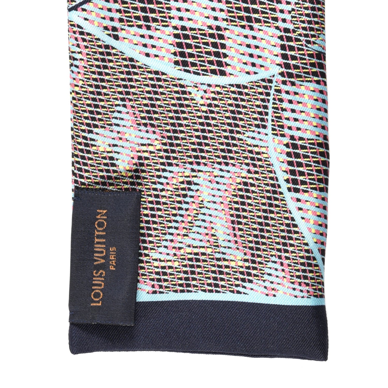 Louis Vuitton Silk Monogram Damier Pop Print Bandeau Blue 3 of 3