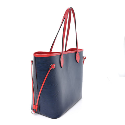 Louis Vuitton Epi Neverfull MM Indigo Coquelicot 3 of 10