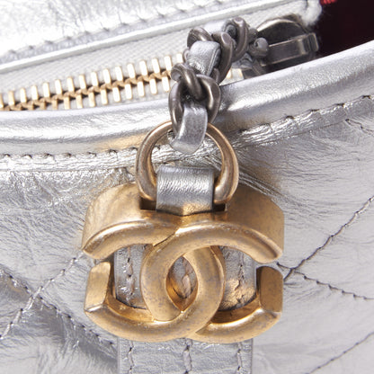Chanel Metallic Lambskin Calfskin Quilted Large Gabrielle Hobo Silver 8 of 9