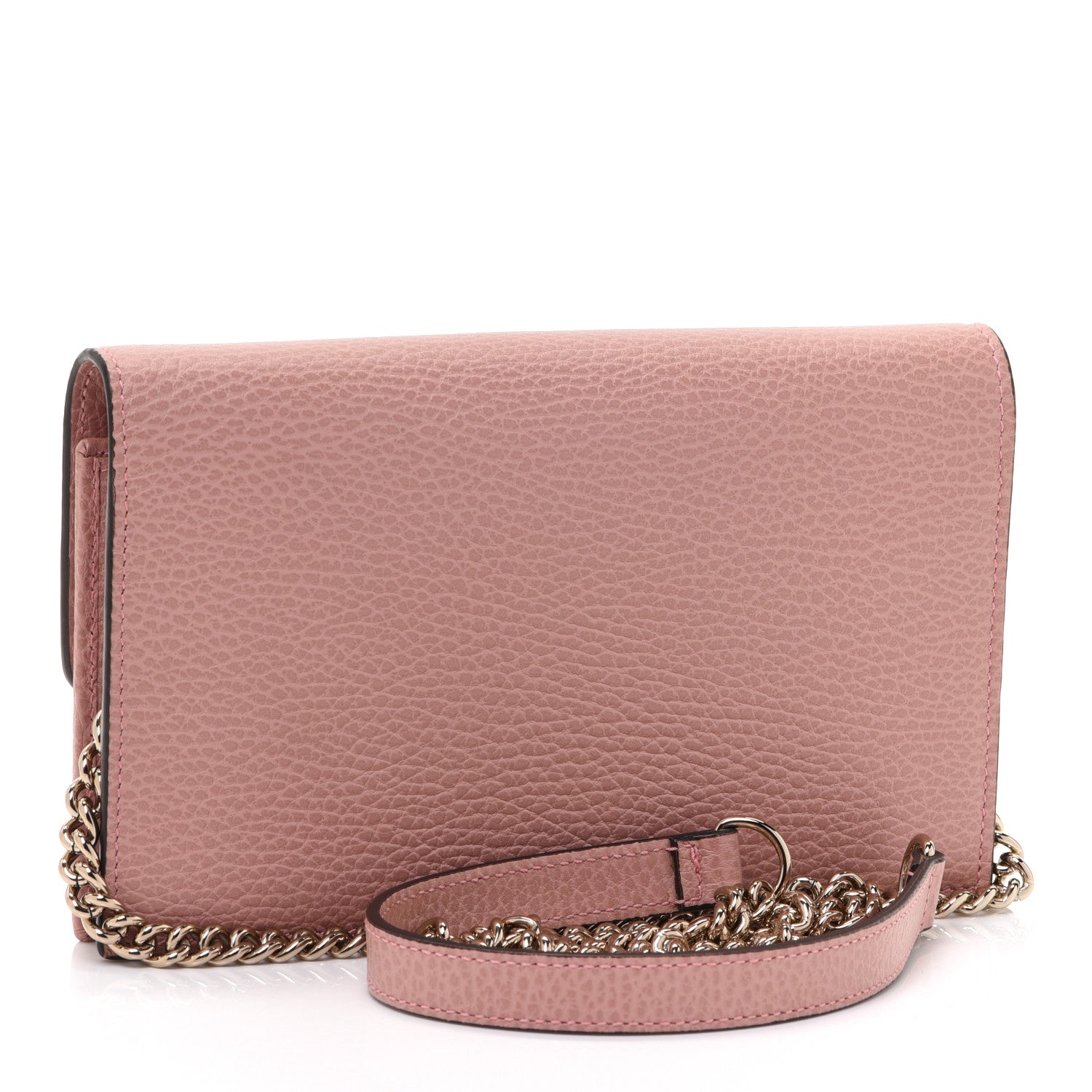 Gucci Dollar Calfskin Interlocking G Chain Wallet Soft Pink 3 of 10