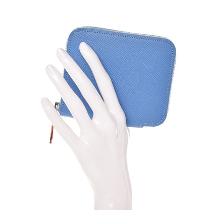 Hermes Epsom Silk'In Compact Wallet Bleu Paradis 2 of 7