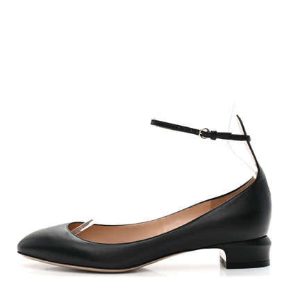 Valentino Garavani Calfskin Ballerina Ankle Strap Flats 40.5 Black 1 of 9