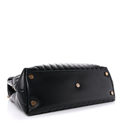 Saint Laurent Calfskin Y Quilted Monogram Large Loulou Chain Satchel Black 4 of 14