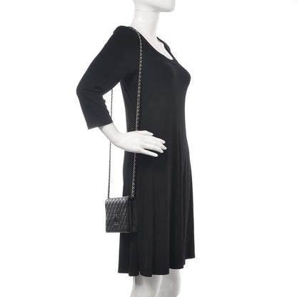 Chanel Goatskin Quilted Diamond CC Wallet On Chain WOC Black 2 of 12