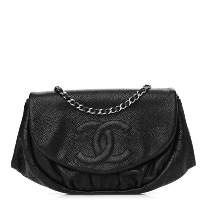 Chanel Caviar Half Moon Wallet On Chain WOC Black 1 of 14