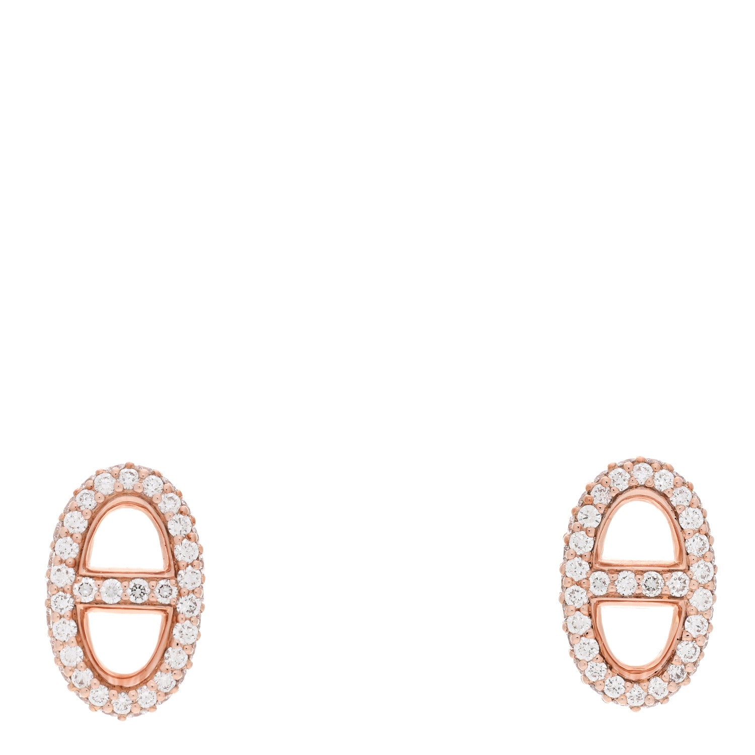 Hermes 18K Rose Gold Diamond New Farandole Earrings 1 of 5