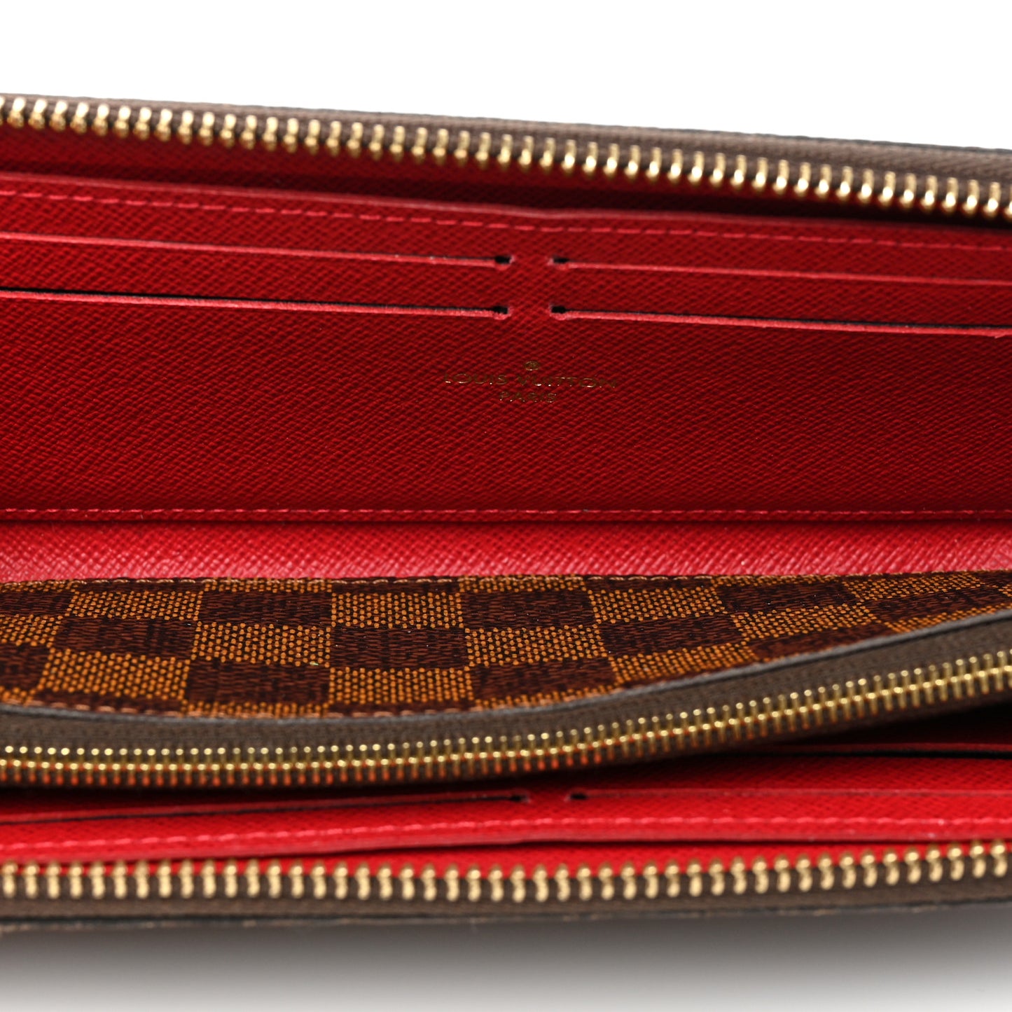 Damier Ebene Clemence Wallet Cherry