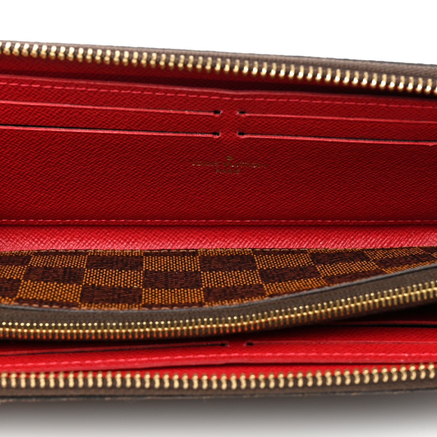 Louis Vuitton Damier Ebene Clemence Wallet Cherry 7 of 10
