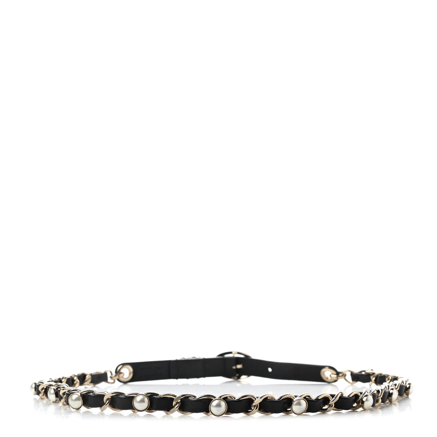 Chanel Lambskin CC Pearl Chain Belt 70 28 Black 2 of 4