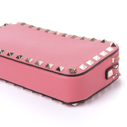 Valentino Garavani Pebbled Calfskin Rockstud Chain Pouch Shoulder Bag Shadow Pink 8 of 10