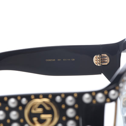 Gucci Acetate Pearl Rectangular Frame Sunglasses GG0234S Black 5 of 6