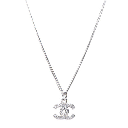 Chanel Crystal CC Necklace Silver 1 of 7