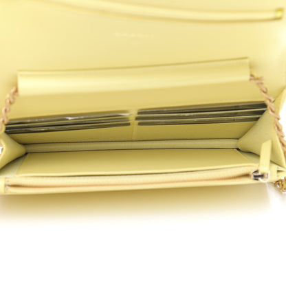 Chanel Caviar Quilted CC Filigree Wallet On Chain WOC Yellow 5 of 11