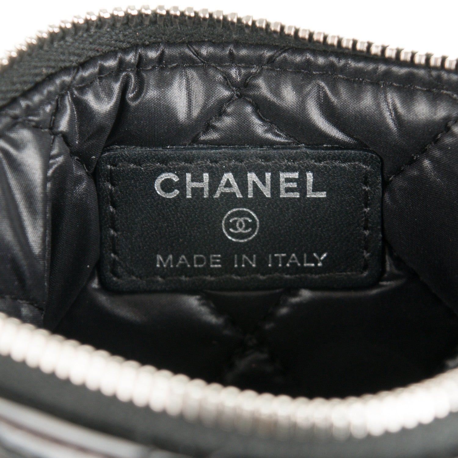 Chanel Patent Quilted Small Cosmetic Case Black 6 of 7