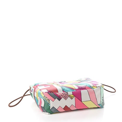 Hermes Silk On A Summer Day Fourbi 20 PM Pouch Tosca Bleu Paon 3 of 7