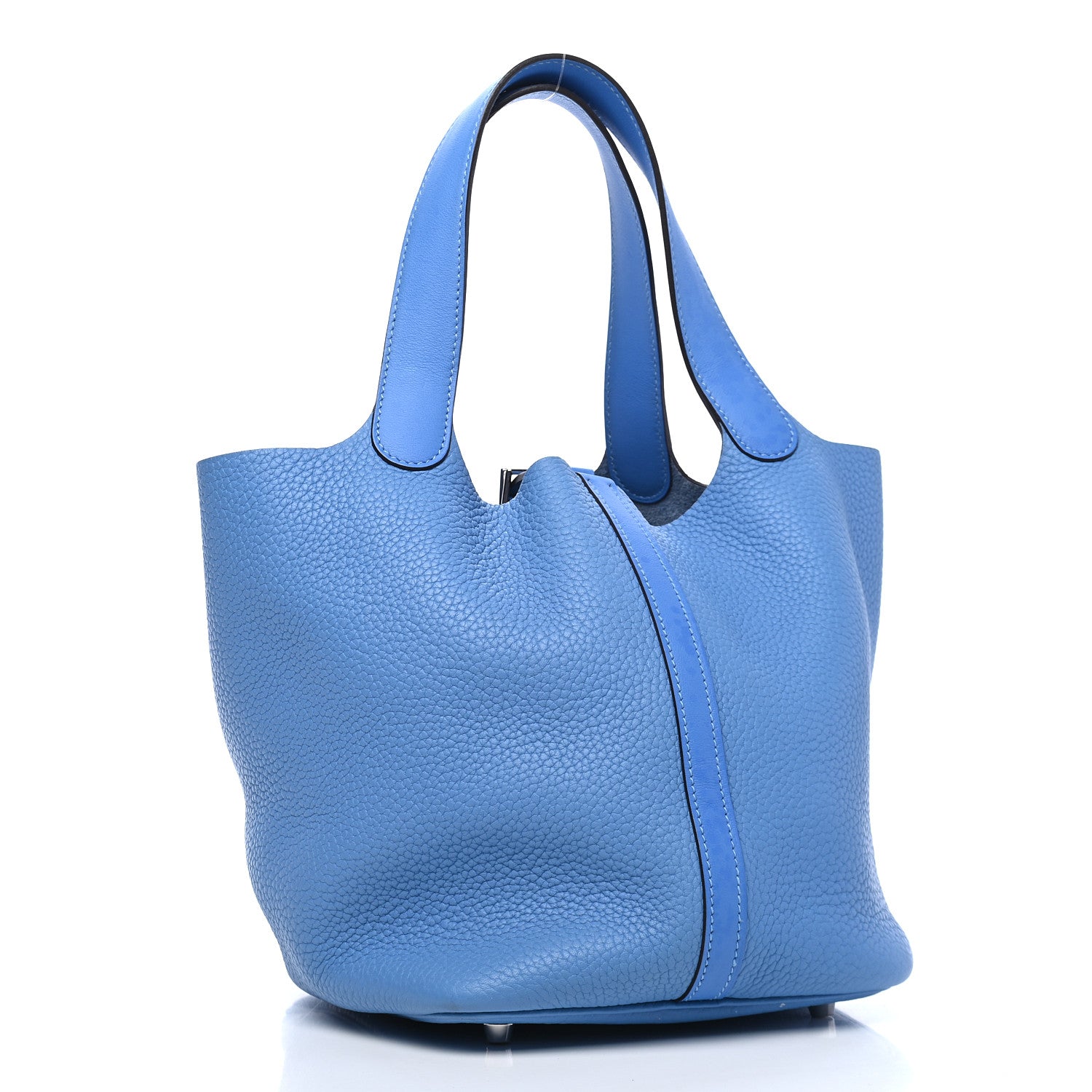 Hermes Taurillon Clemence Swift Picotin Lock 22 MM Bleu Paradis 2 of 9