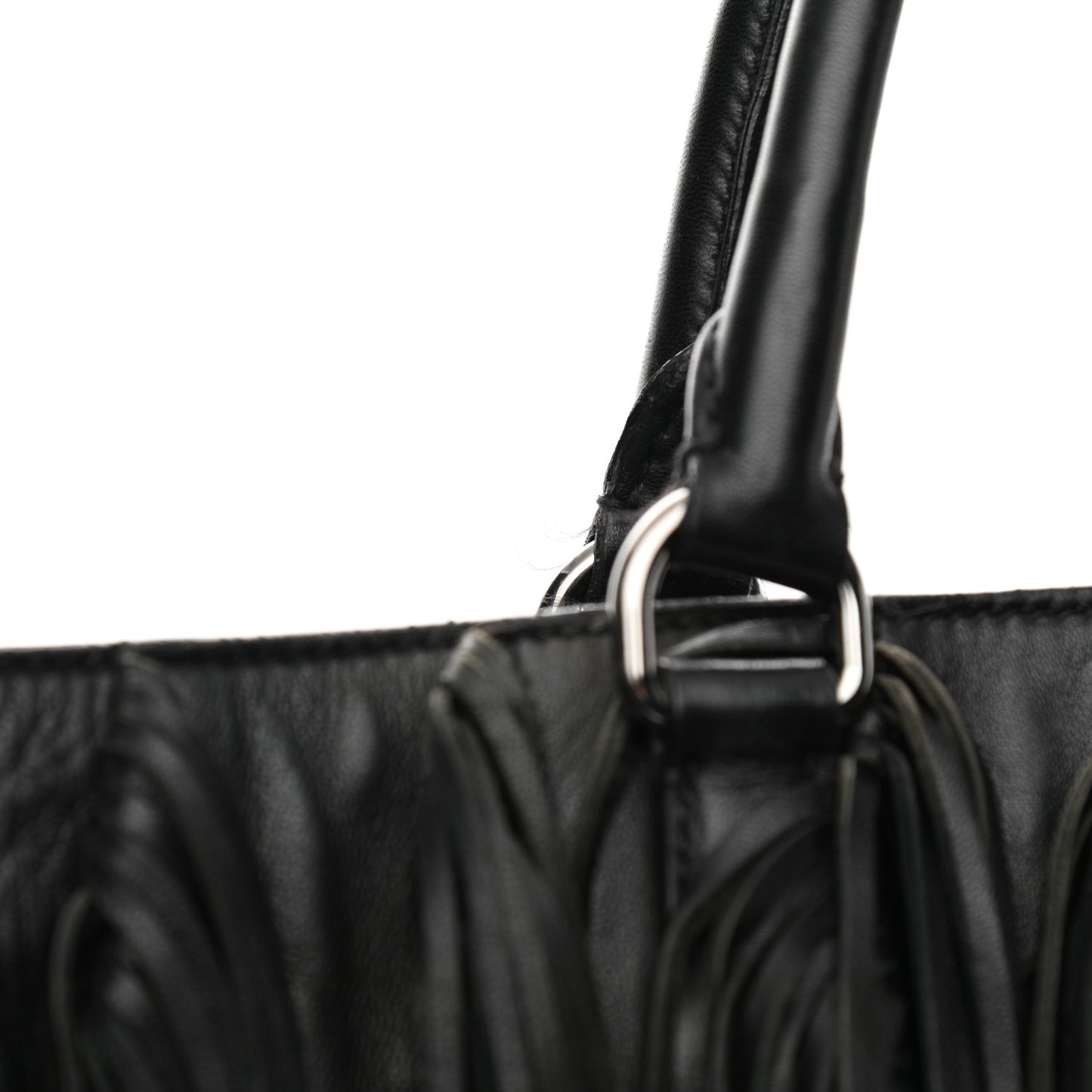 Nappa Fringe Tote Black