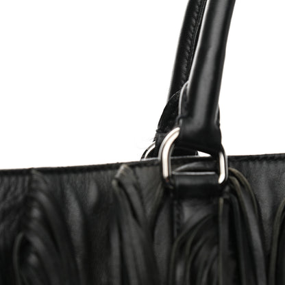 Prada Nappa Fringe Tote Black 12 of 13