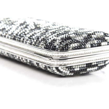 Judith Leiber Crystal Minaudiere Clutch Black Silver 9 of 11