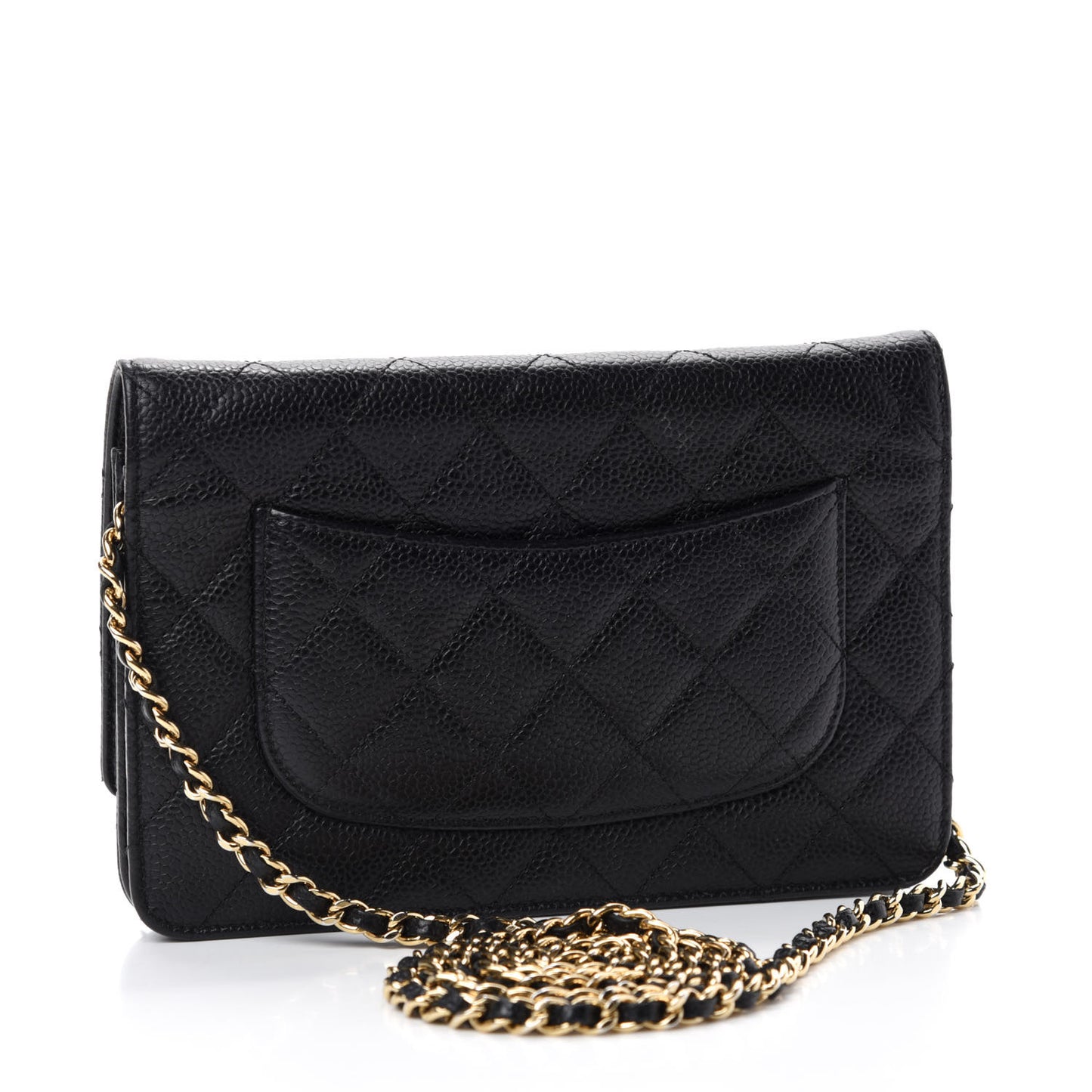 Caviar Quilted Wallet On Chain WOC Black
