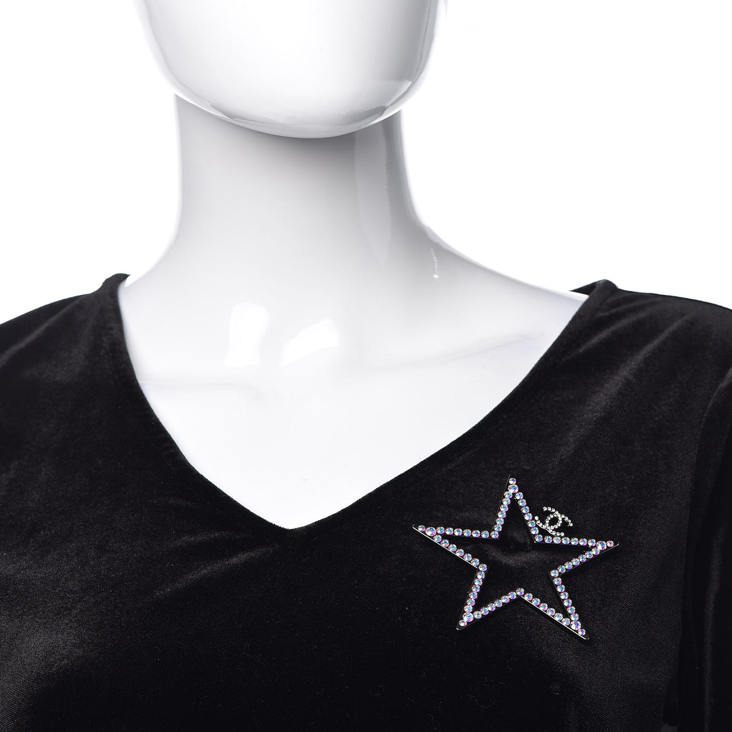 Ruthenium Crystal Star CC Brooch