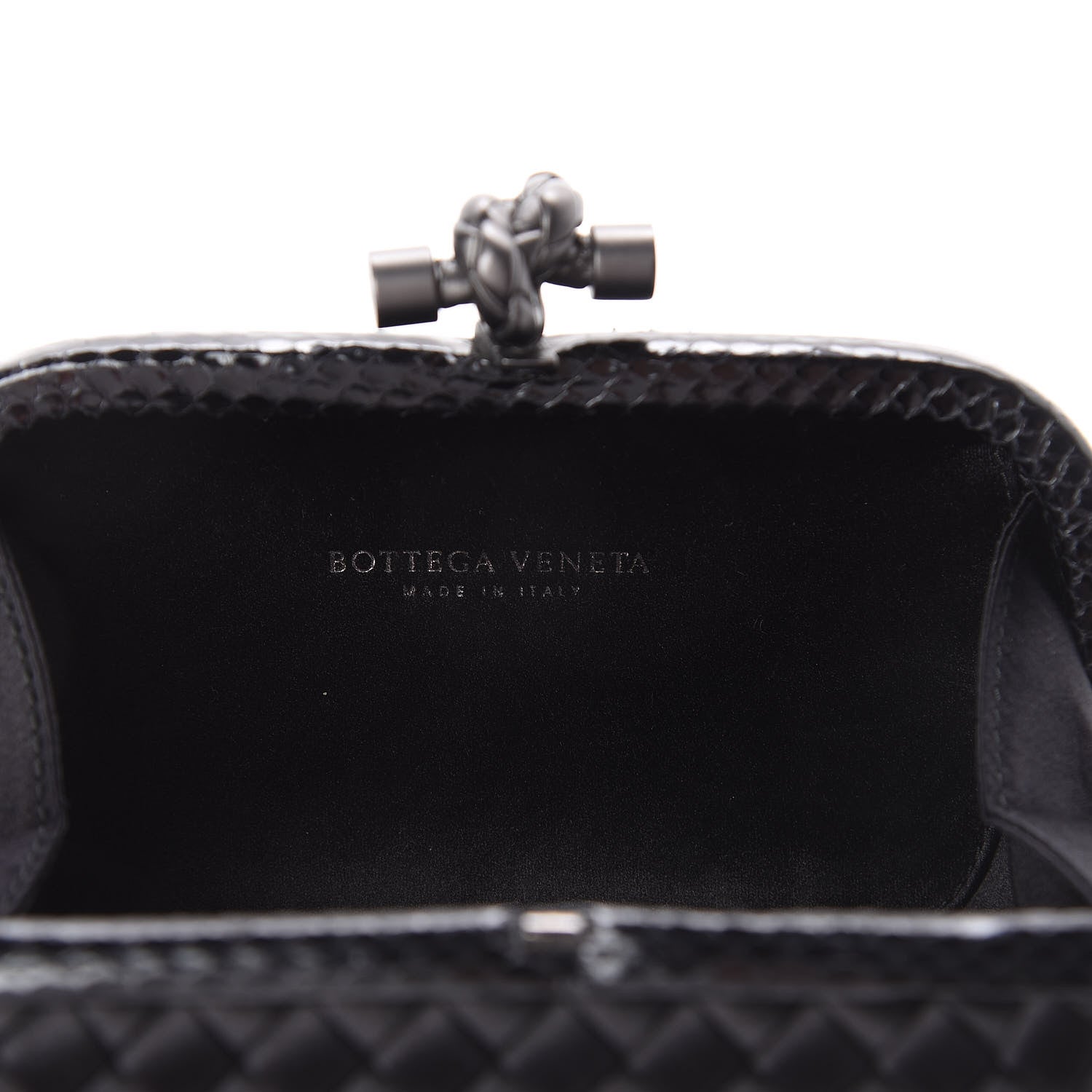 Bottega Veneta Satin Intreccio Impero Ayers Knot Clutch Black 7 of 8