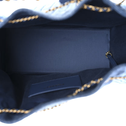 Chanel Washed Denim Quilted Medium Chanel 25 Handbag Blue 6 of 11