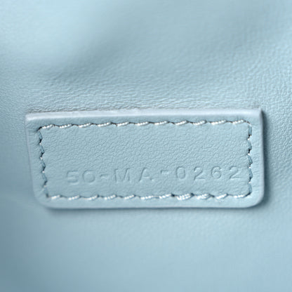 Christian Dior Calfskin Macrocannage Medium Diortravel Nomad Pouch Bracing Blue 7 of 10
