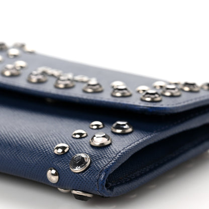 Prada Saffiano Crystal Card Holder 8 of 9