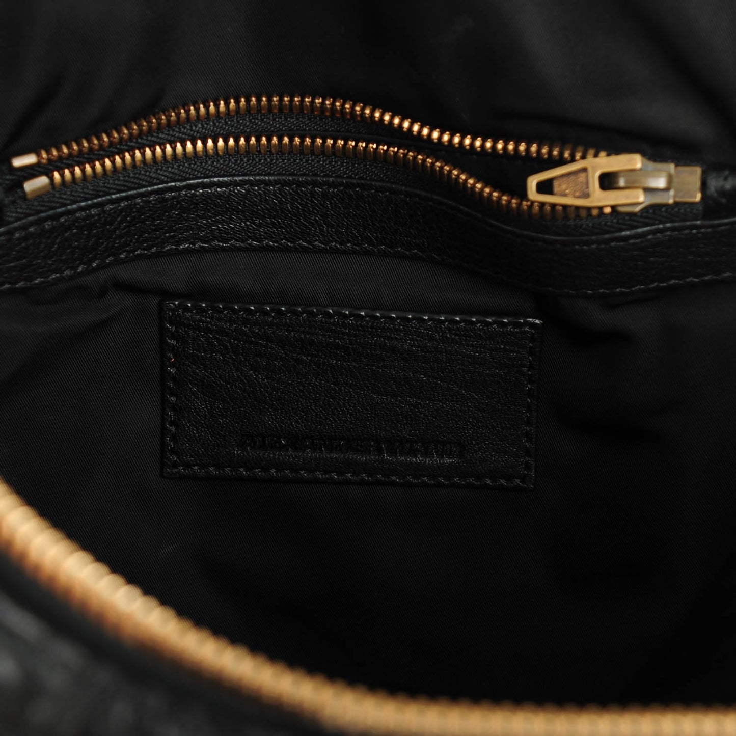 Pebbled Lambskin Rockie Black Antique Brass Hardware